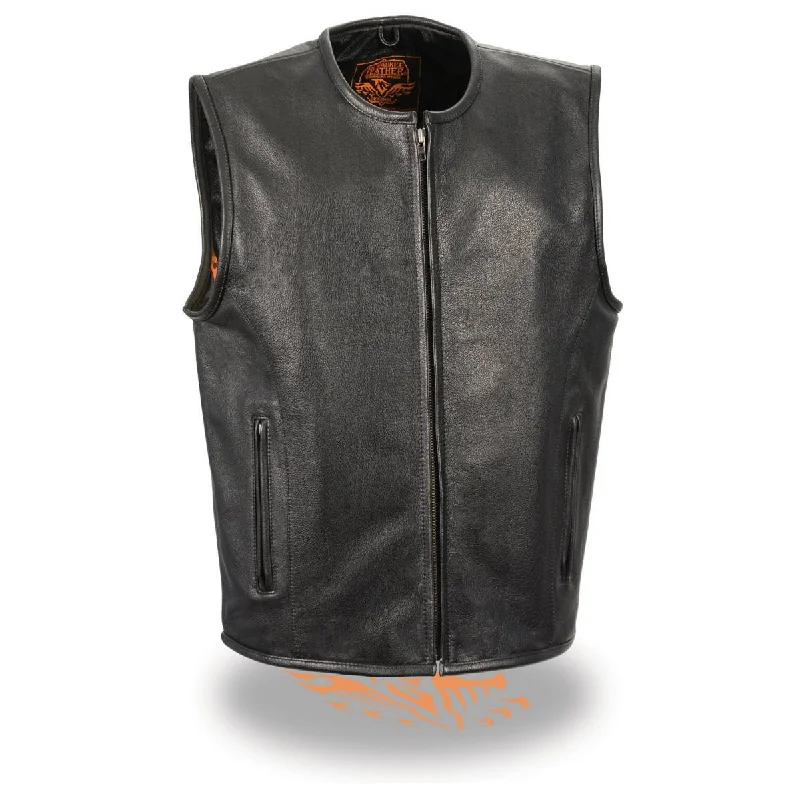 Urban Apparel Milwaukee Leather LKM3740 Men's Seamless Design Zippered Front Leather Vest