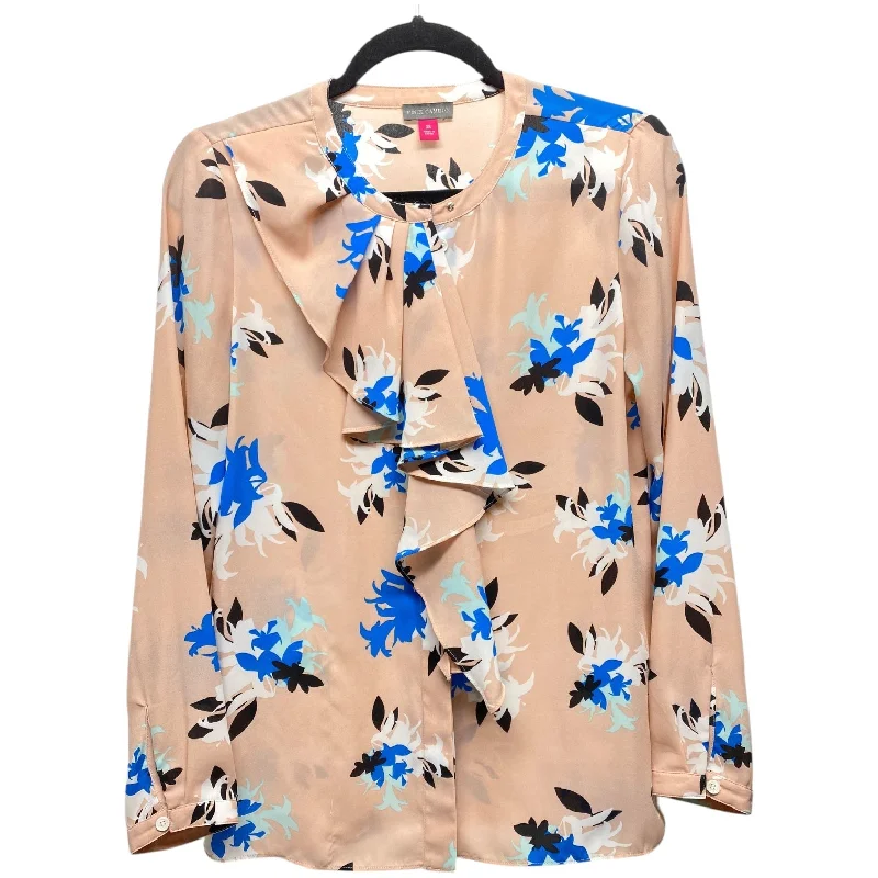 Button-down Shirts Top Long Sleeve By Vince Camuto In Floral Print, Size: Xs