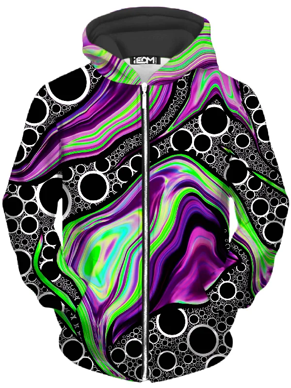 Printed Pants Purple Vision Unisex Zip-Up Hoodie