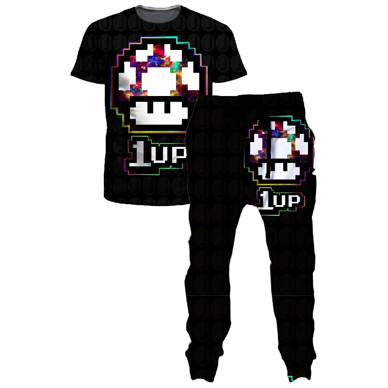 Classic Leather Level Up Mushroom T-Shirt and Joggers Combo