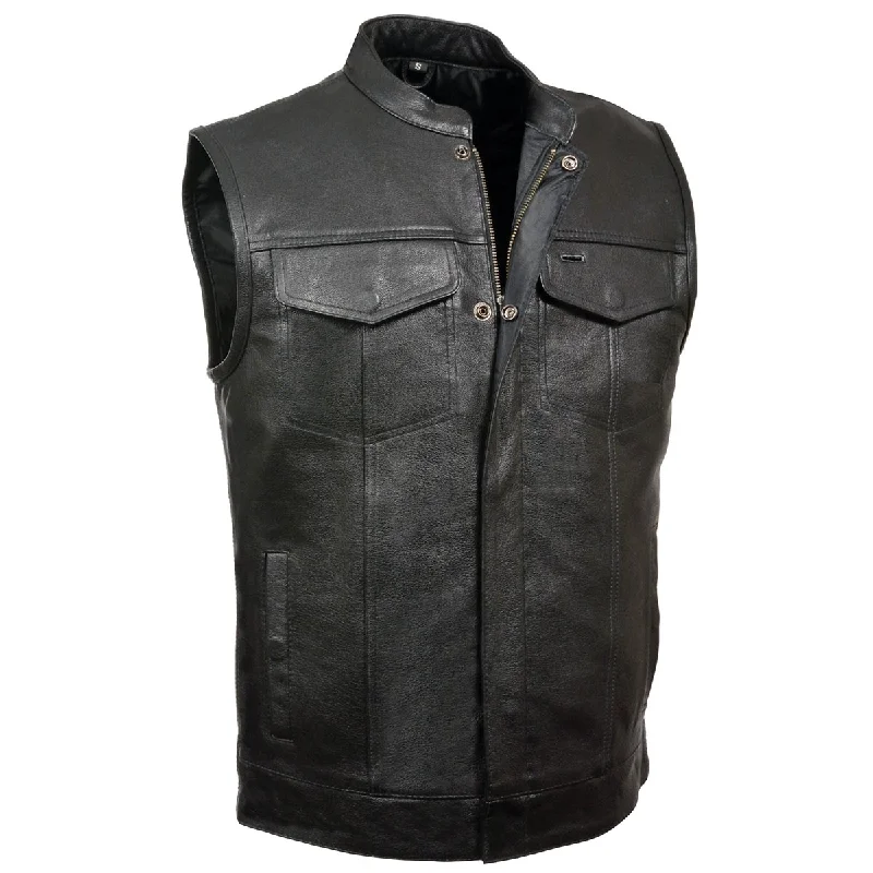 Bold Prints Z1R3710 Men’s ’30-06’ Black Motorcycle Leather Vest