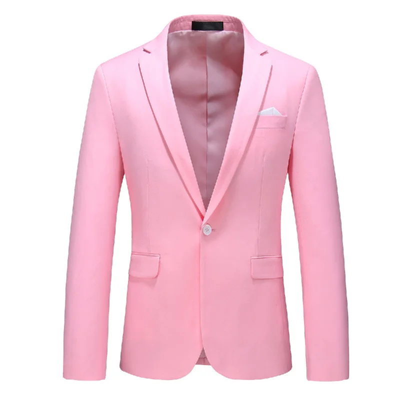 Sweater Vest Fashion Jakcket One Button Casual Blazer Pink