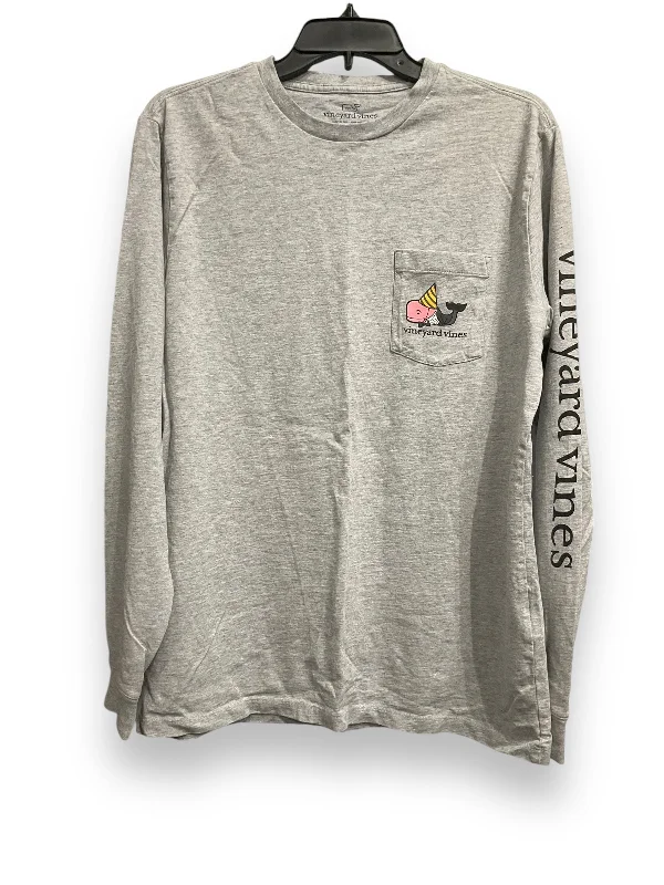 Modern Backpacks Top Long Sleeve Basic By Vineyard Vines In Grey, Size: M