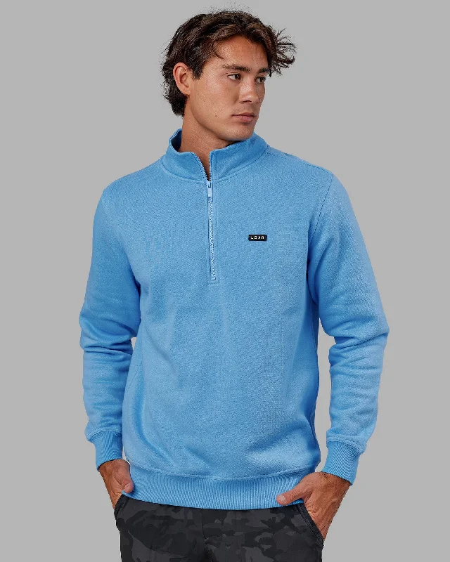 Trendy Outerwear Fundamental 1/4 Zip Sweater - Azure Blue