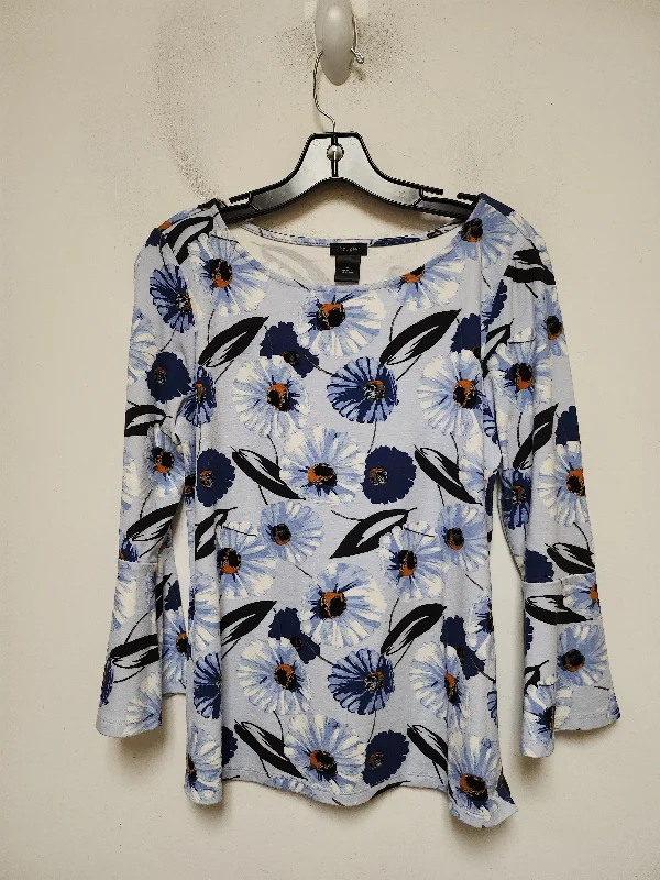 Relaxed Fit Top Long Sleeve Basic By Ann Taylor In Floral Print, Size: M