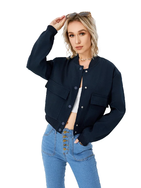 Hipster Style Cropped Bomber Jacket