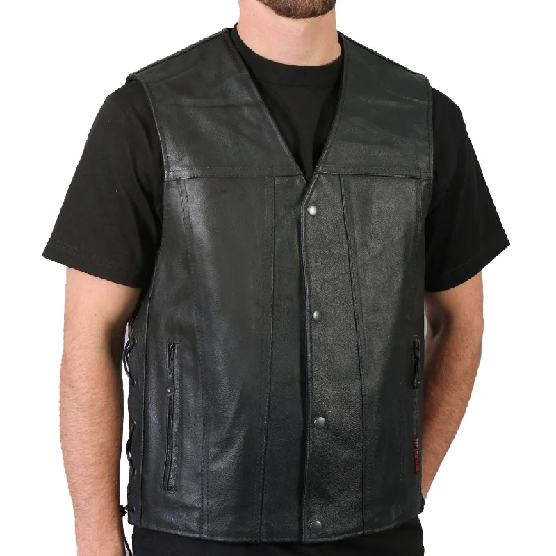 Casual Blazers Hot Leathers VSM1023 Men's Black 'Conceal and Carry Leather Vest