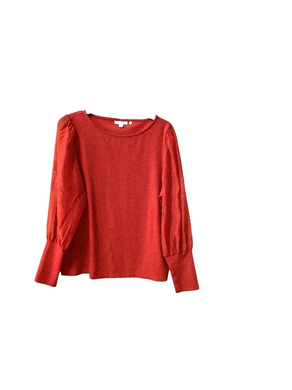 Premium Fabric Top Long Sleeve By Chicos In Red, Size: L