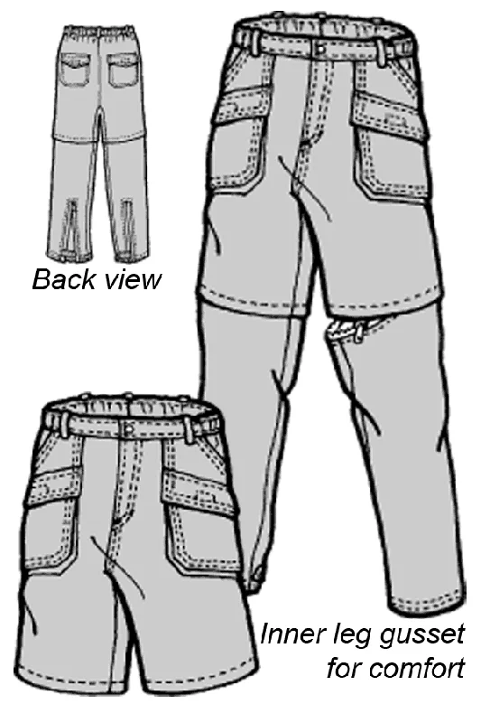 Slim Trousers Adult’s Sunset Bay Cargo Shorts & Zip Leg Pants Pattern - 524 - The Green Pepper Patterns