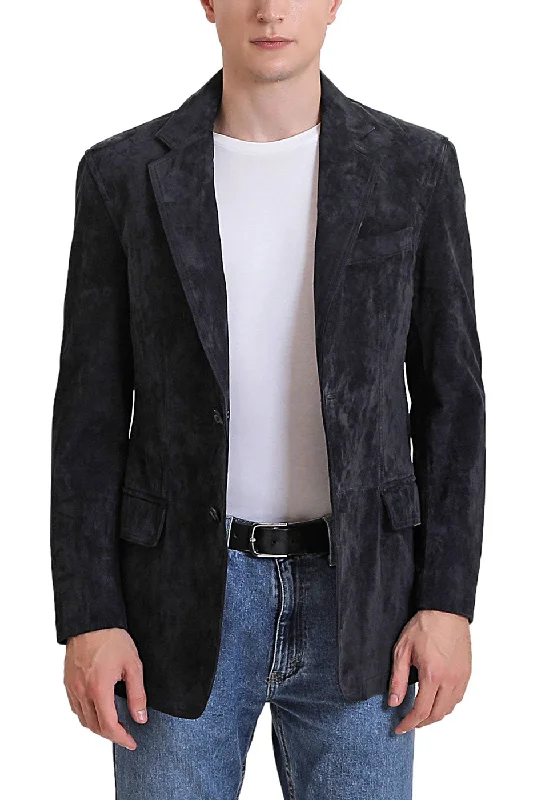 Heavy Coats BGSD Men Grant Two-Button Suede Leather Blazer