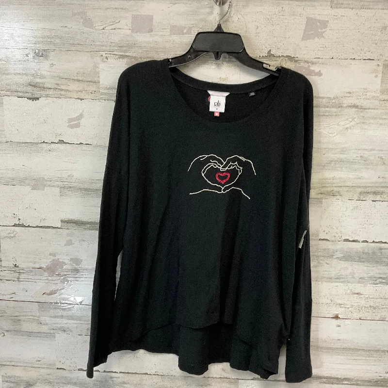 Funky T-shirts Top Long Sleeve By Cabi In Black, Size: M