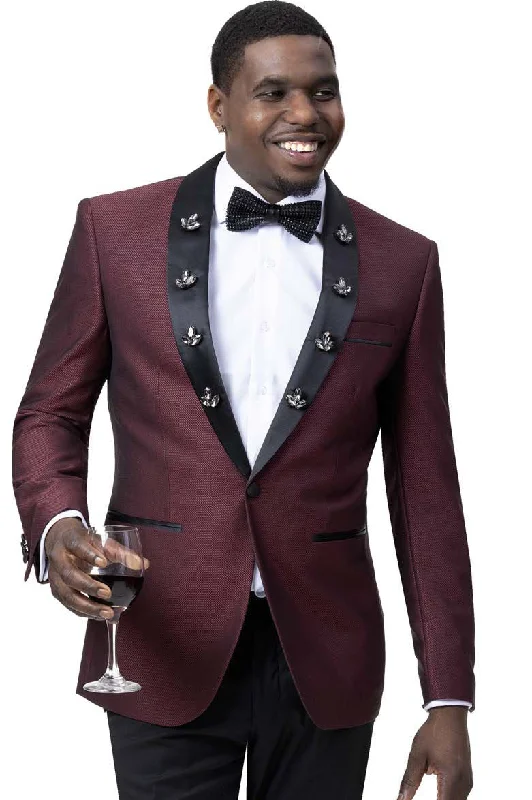 Casual Wear EJ Samuel Men Blazer J77C-Burgundy