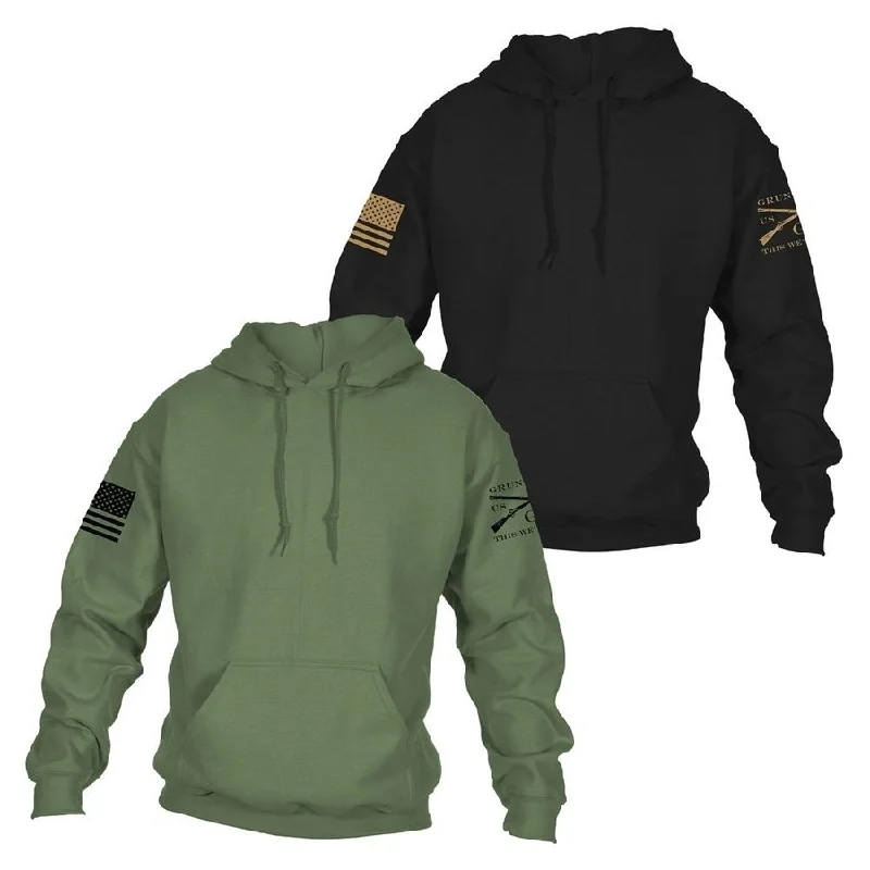 Boho Menswear Standard Issue Core Basic Hoodie 2 Pack - Black & Military Green