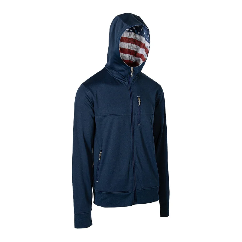 Preppy Pants Full Zip Performance Hoodie | American Flag