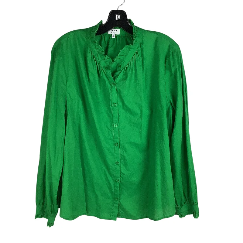 Heavy Coats Top Long Sleeve By Crown And Ivy In Green, Size: Xl