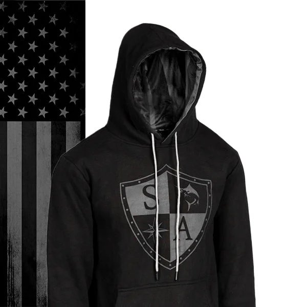 Casual Hoodies Classic Lined Hoodie | Blackout American Flag