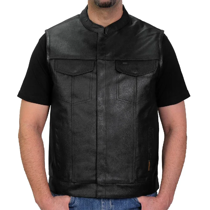 Relaxed Wear Hot Leathers VSM1039 Men's Black 'Conceal and Carry' Club Leather Vest