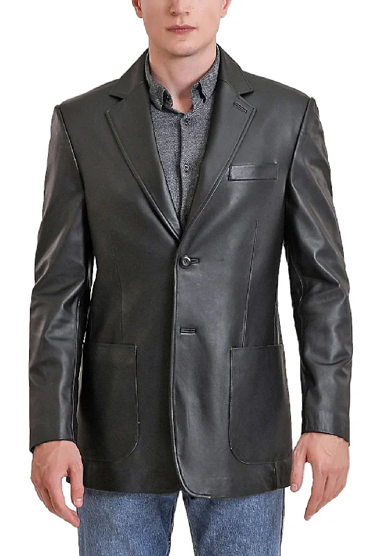 Lounge Wear BGSD Men Kai Two-Button Lambskin Leather Blazer