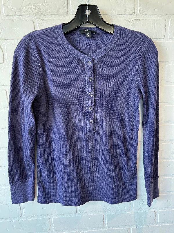 Casual Blazers Top Long Sleeve By J. Crew In Purple, Size: Xs