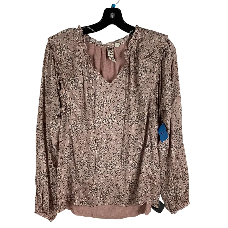 Relaxed Wear Top Long Sleeve By Dolan Left Coast In Animal Print, Size: M