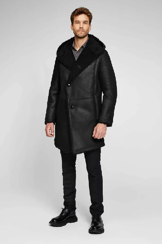 Street Hoodies Aiden - Black Shearling Coat