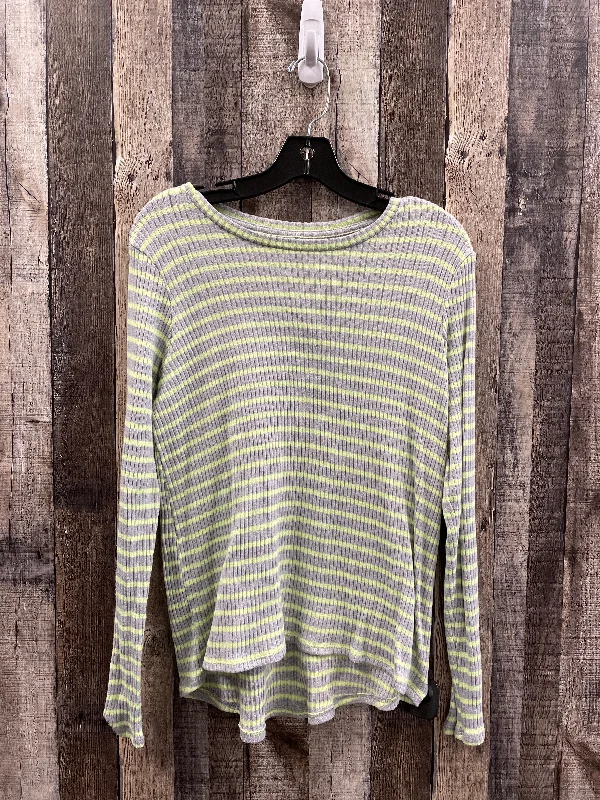 Streetwear Look Top Long Sleeve By American Eagle In Striped Pattern, Size: M