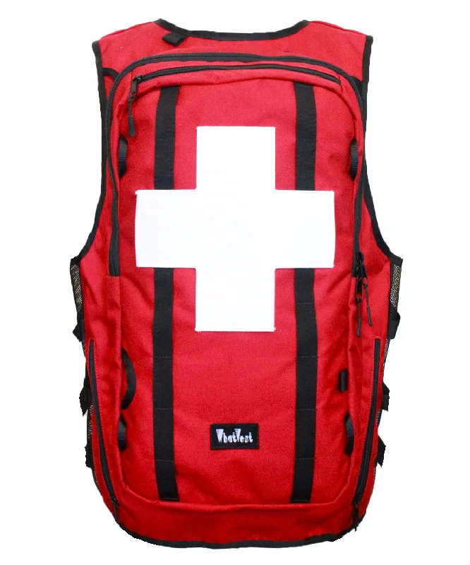 Leather Bags Red Ski Patrol WhatVest - Velcro Crosses