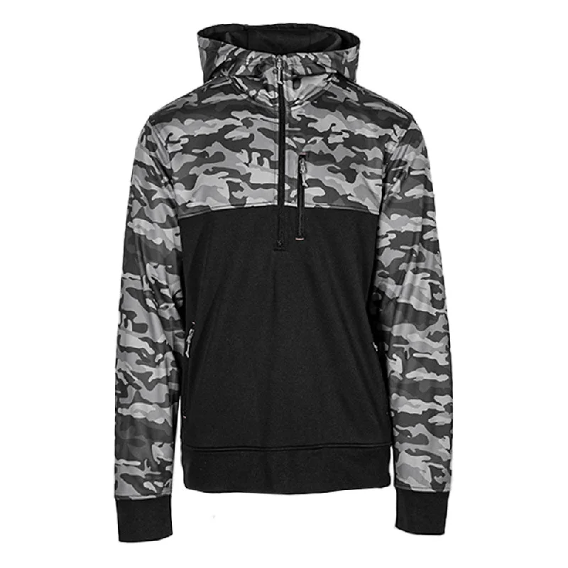 Printed Jackets Half Zip Performance Hoodie | Blackout Military Camo