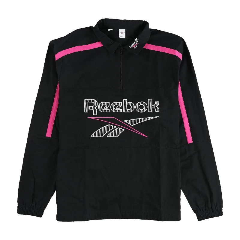 Printed Jackets Reebok Mens Classics Sideline 1/4 Zip Jacket, Black, Medium