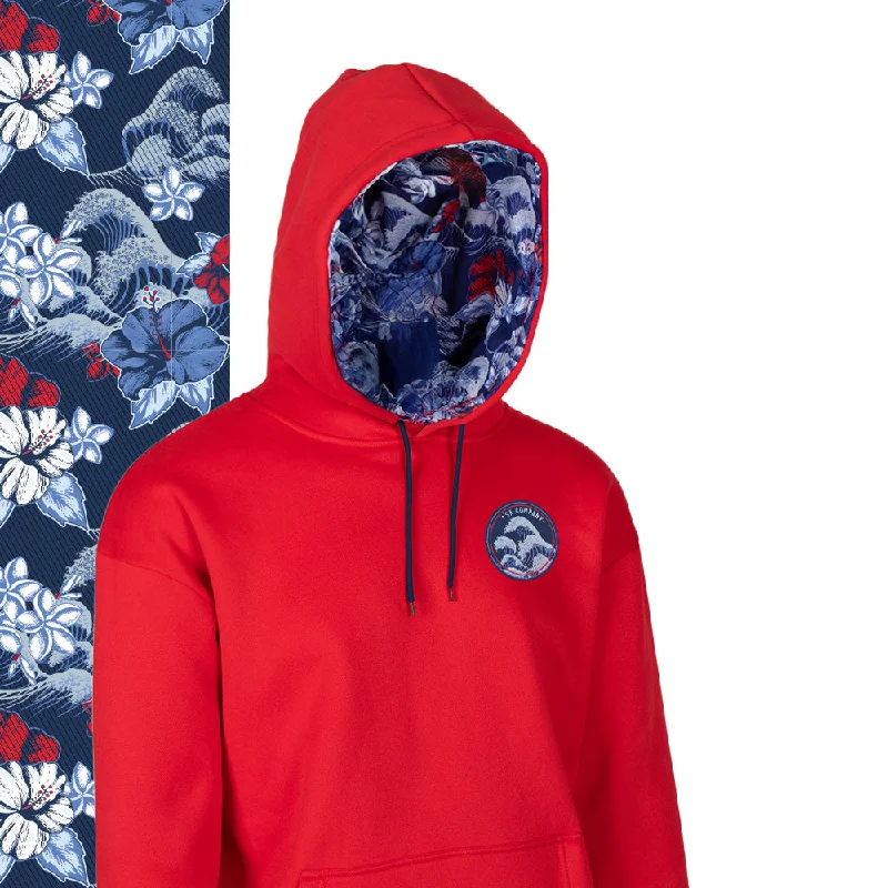 Summer Tees Classic Lined Hoodie | Hawaiian Surf | Red