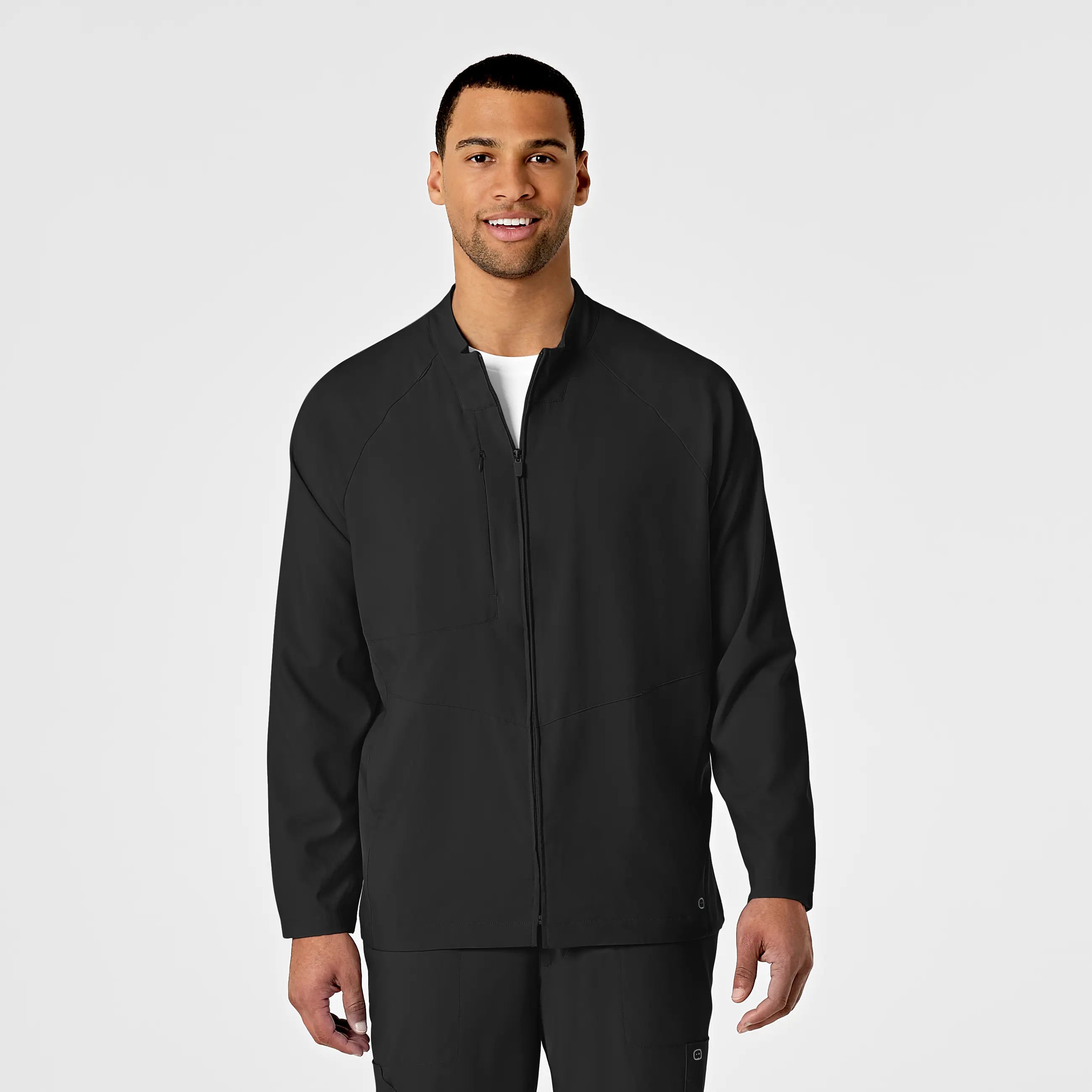 Sportswear Styles Wink Men's Zip Front Warm Up Jacket - Black