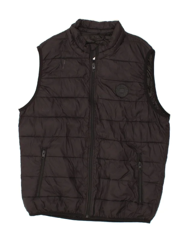 Stylish Blazers JACK & JONES Mens Padded Gilet UK 38 Medium Black