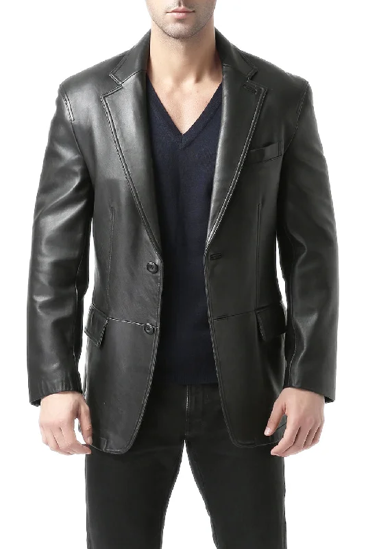 Fashion Basics BGSD Men Grant Two-Button Leather Blazer