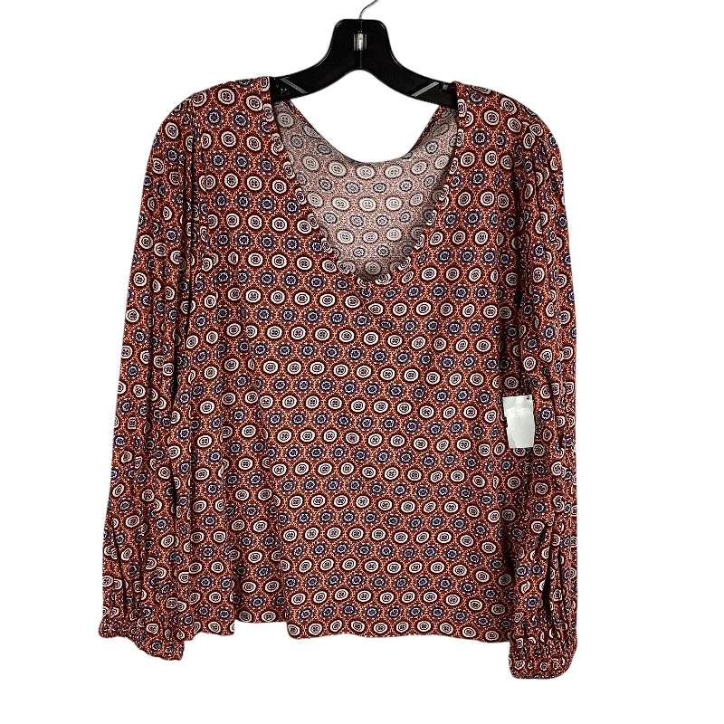 Tech Jackets Top Long Sleeve By Loft In Rust, Size: Xl