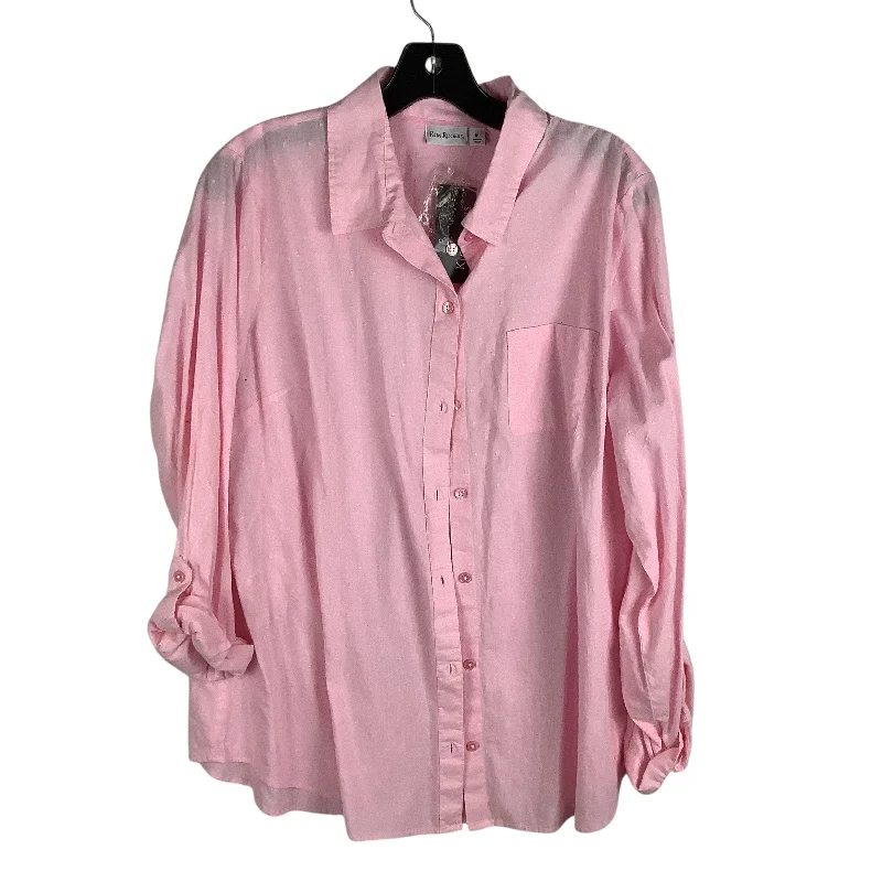 Stylish Sneakers Top Long Sleeve By Kim Rogers In Pink, Size: Xl