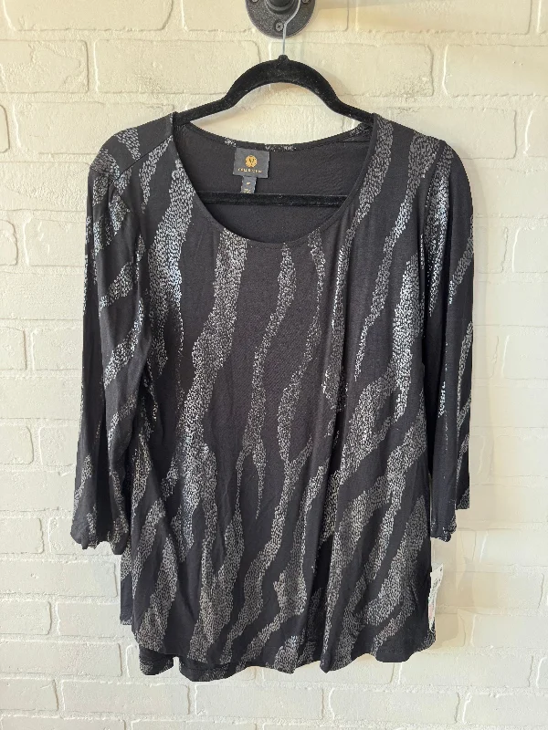 Light Jackets Top Long Sleeve By Jm Collections In Black, Size: 0x