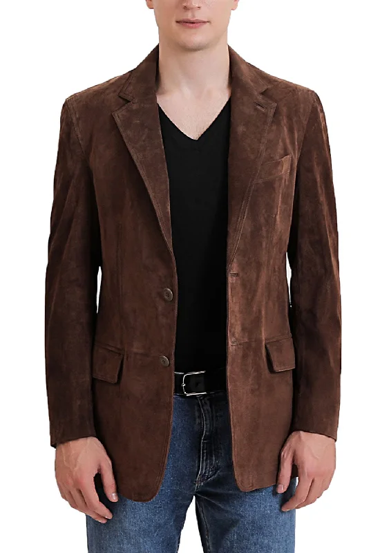 Street Hoodies BGSD Men Grant Two-Button Suede Leather Blazer