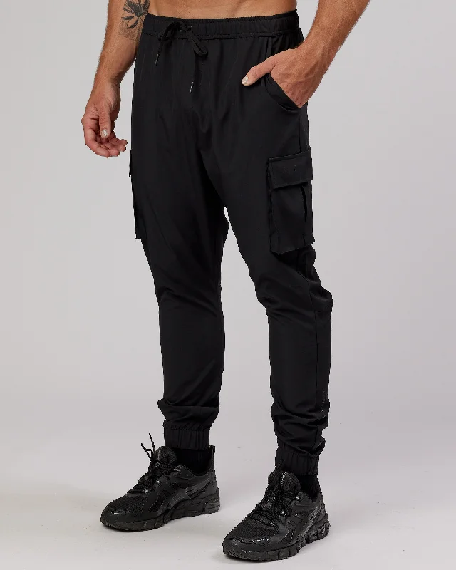 High-neck Sweaters Energy Stretch Performance Cargo Joggers - Black