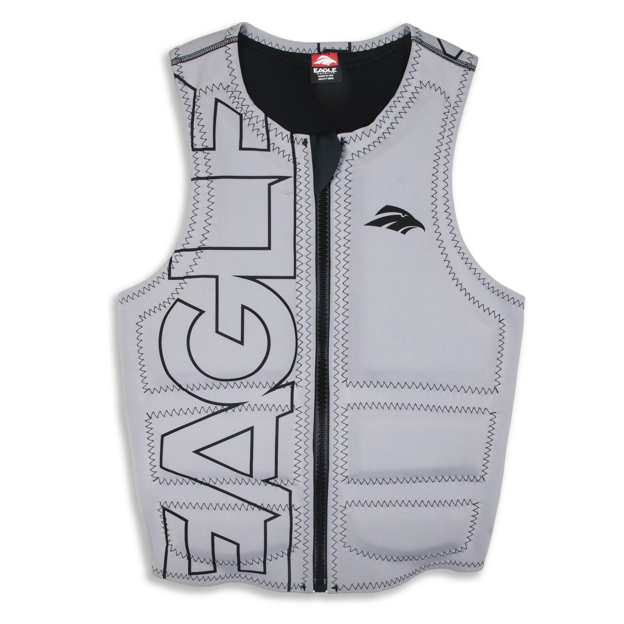 Casual Polos Men's Eagle Pro Logo Highlight Vest - Grey/Black