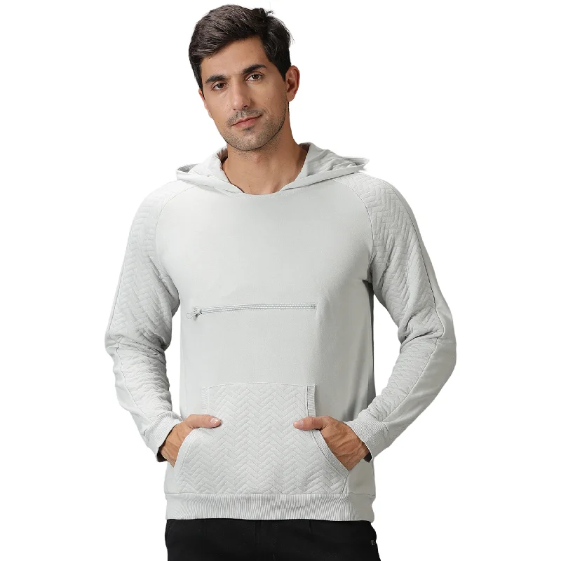 Classic Coats Men's Quilted Hooded Sweat Shirt with Kangaroo Pockets.