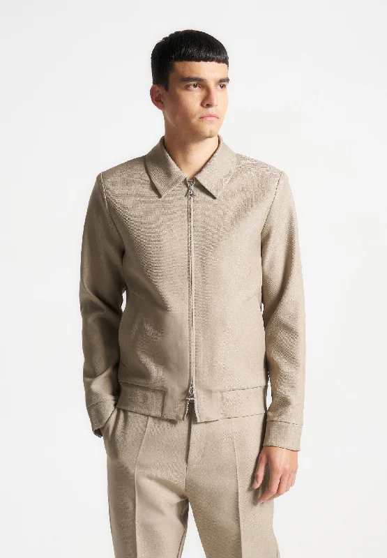 Tech Jackets Tailored Harrington Jacket - Beige