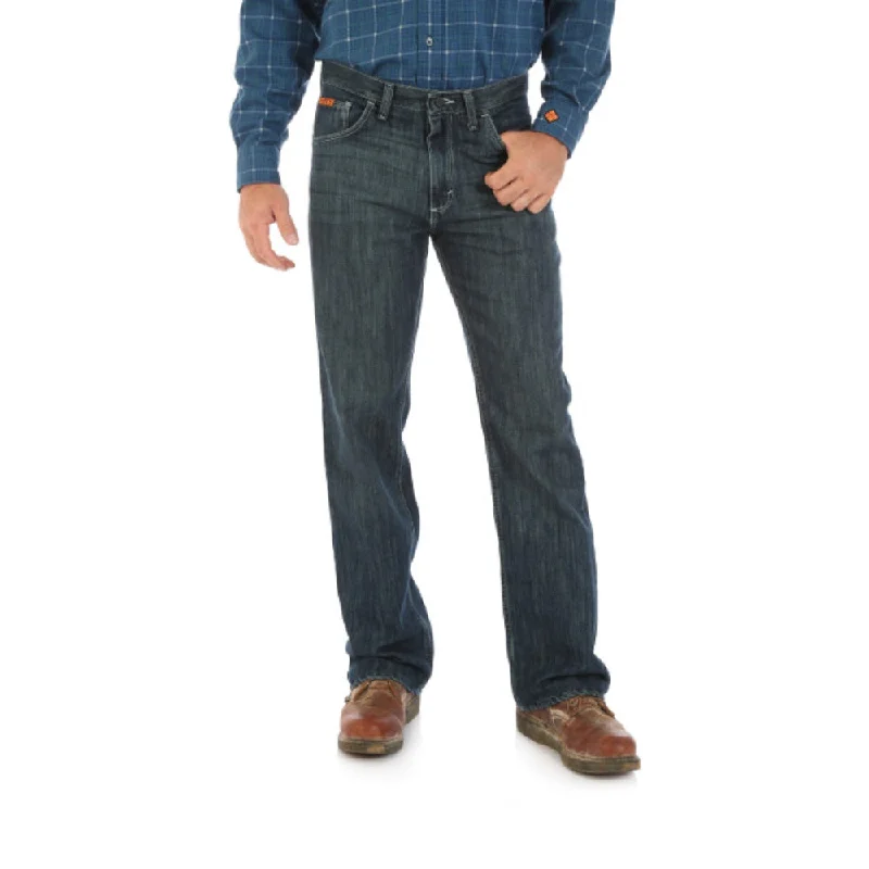 Relaxed Fit Wrangler Mens Vintage Bootcut FR Work Jeans - 10FR42MWD