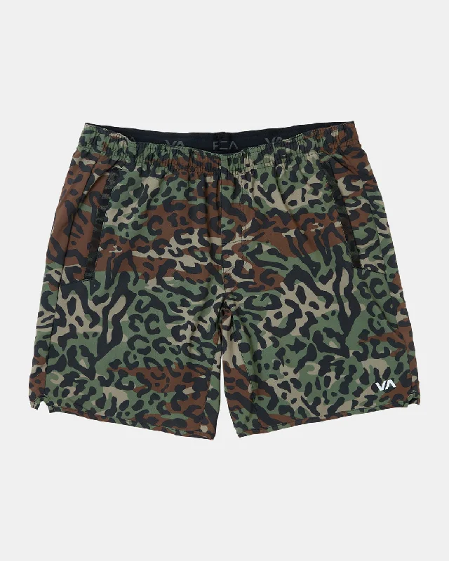 Long Trench Coats Yogger Stretch 17" Athletic Shorts - Animal Camo