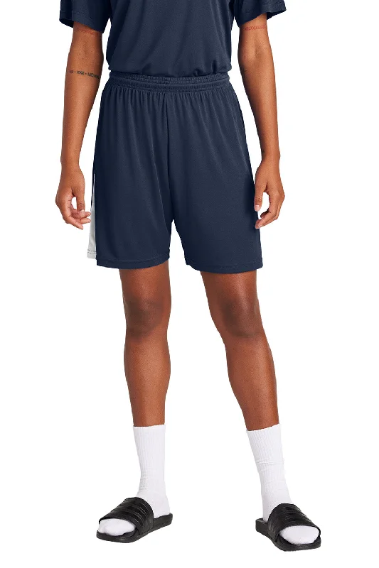 Heavy Coats Sport-Tek Mens Moisture Wicking Competitor United Athletic Shorts - True Navy Blue/White - New