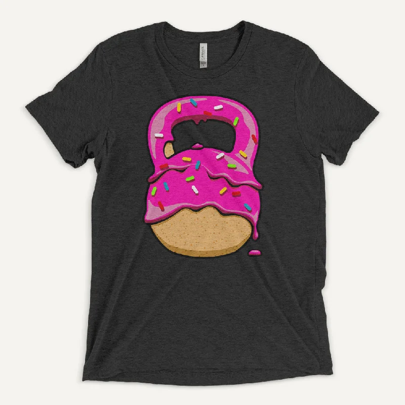 Street Tees Pink-Glazed Donut With Sprinkles Kettlebell Design Men’s Triblend T-Shirt