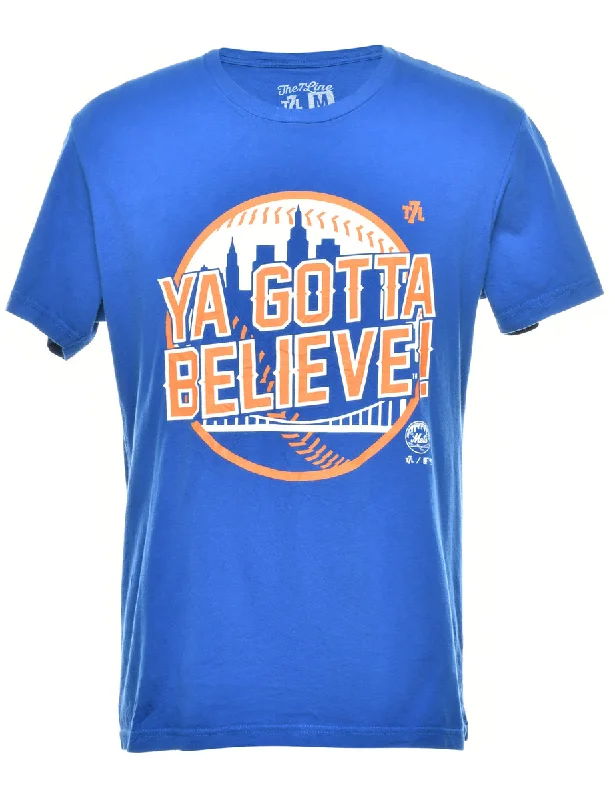 Long Trench Coats Ya Gotta Believe Printed T-shirt - M