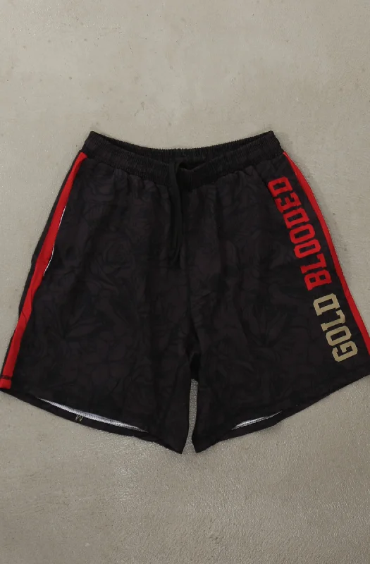 Printed Scarves SAVS x Adapt :: Gold Blooded (Men's Black/Red Hybrid Shorts)