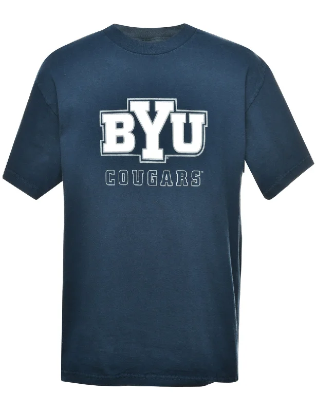 Sportswear Styles BYU Cougars Navy & White Printed T-shirt - L