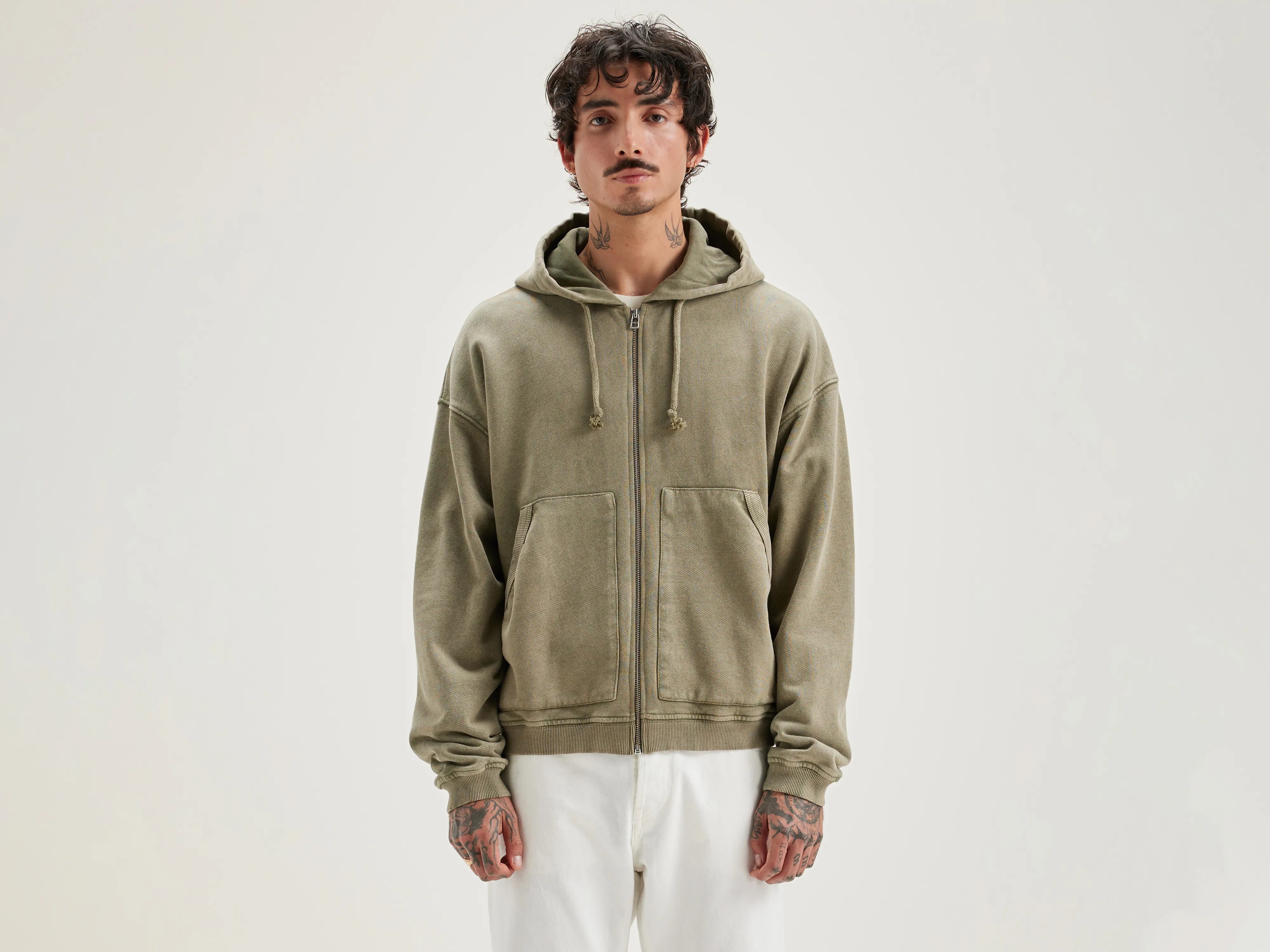 Wool Pants Falkon zip-up hoodie (242 / M / MILITARY)