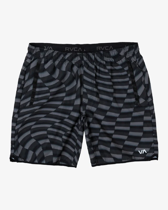 Stylish Comfort Yogger Stretch 17" Athletic Shorts - Black Warp Check